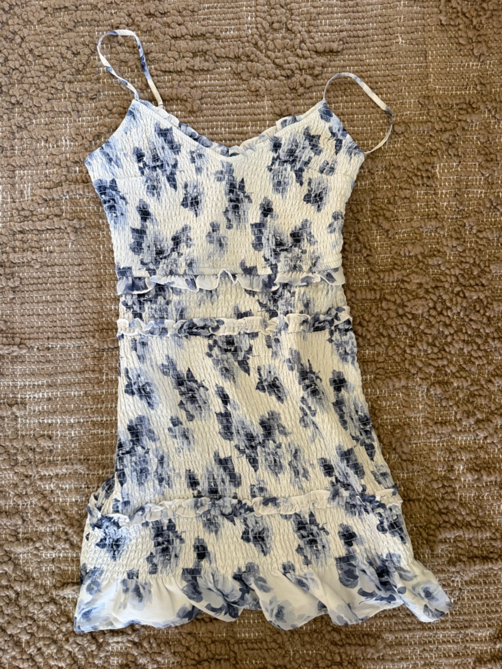 Abercrombie & Fitch Blue and White Sheath Midi Dress